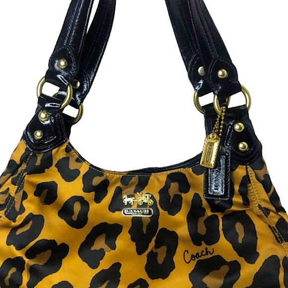 RARE COACH Madison Phoebe Ocelot Triple Pocket Shoulder Bag NWOT - Picture 4 of 17